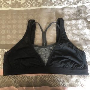 aerie sports bra grey with black mesh XL